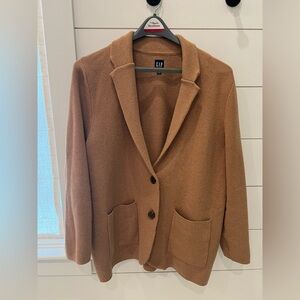 GAP Women's Camel Oversized Knit Blazer Jacket
